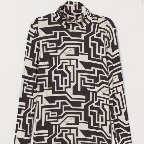H&M x Richard Allen Modal Turtleneck Geometric S - Picture 2 of 7